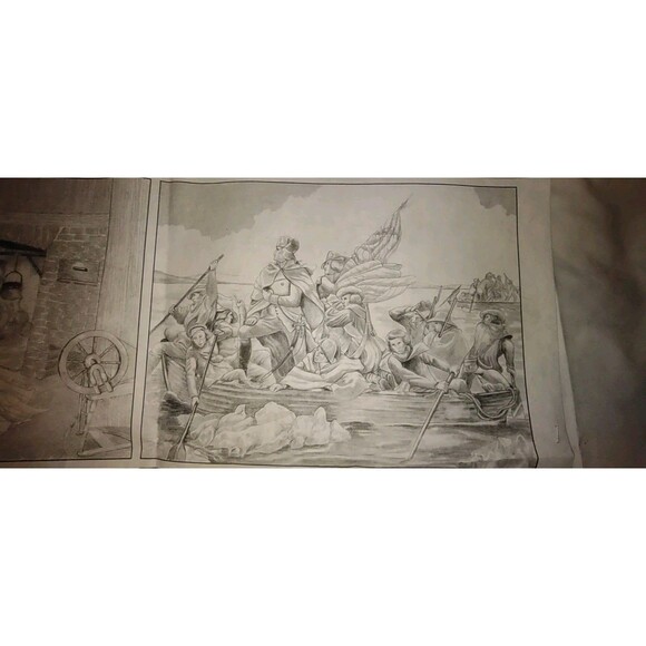 (4) 9"X12" Tri-Chem Pictures To Paint Patriotic Revolution History Flag Vintage - Picture 9 of 9